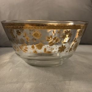 Culver 22kt Gold •Chantilly• Pattern Large Glass Serving Bowl